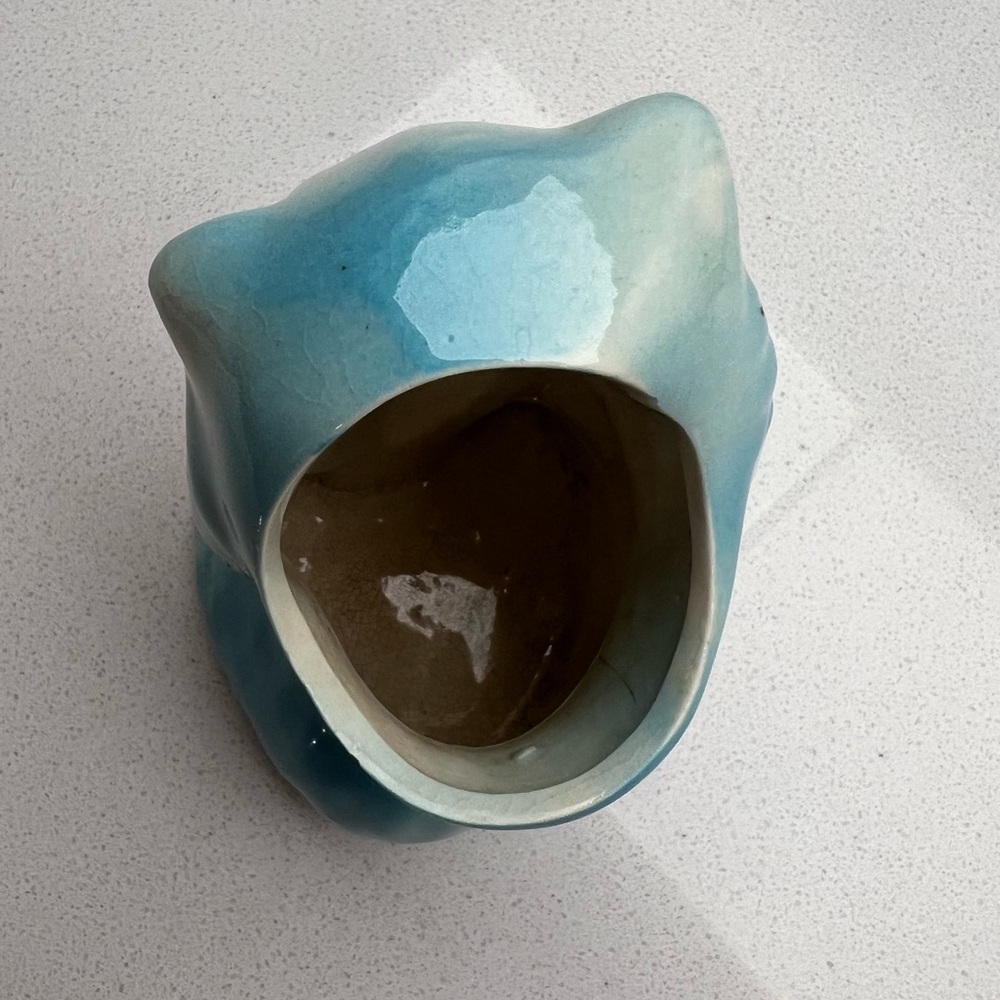 Vintage Persian Cat Kitten Planter MCM 1950s Mid-Century Modern Blue Bud Vase - Picture 12 of 16
